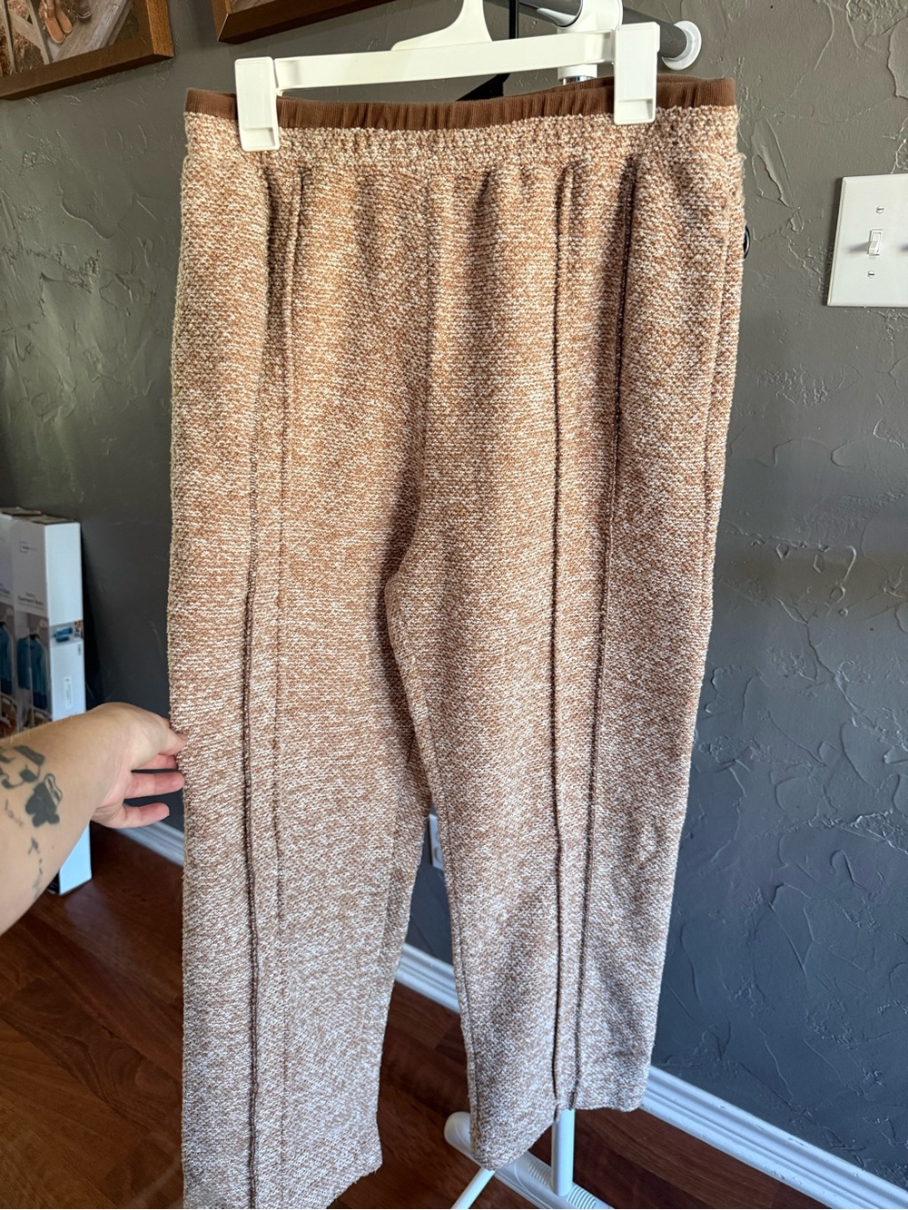 Urban Outfitters Brown Marled Wide-Leg Knit Pants